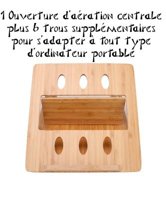 Support bois wood stand pour macbook pro /air notebook portable