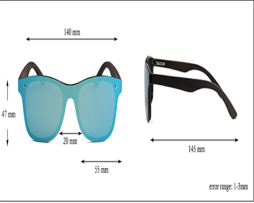 Dimensions de nos lunettes rectangulaire en bambou