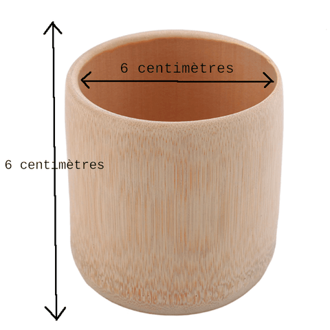 Dimensiones de la copa de bambú