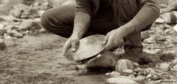 Man Mining For Gold