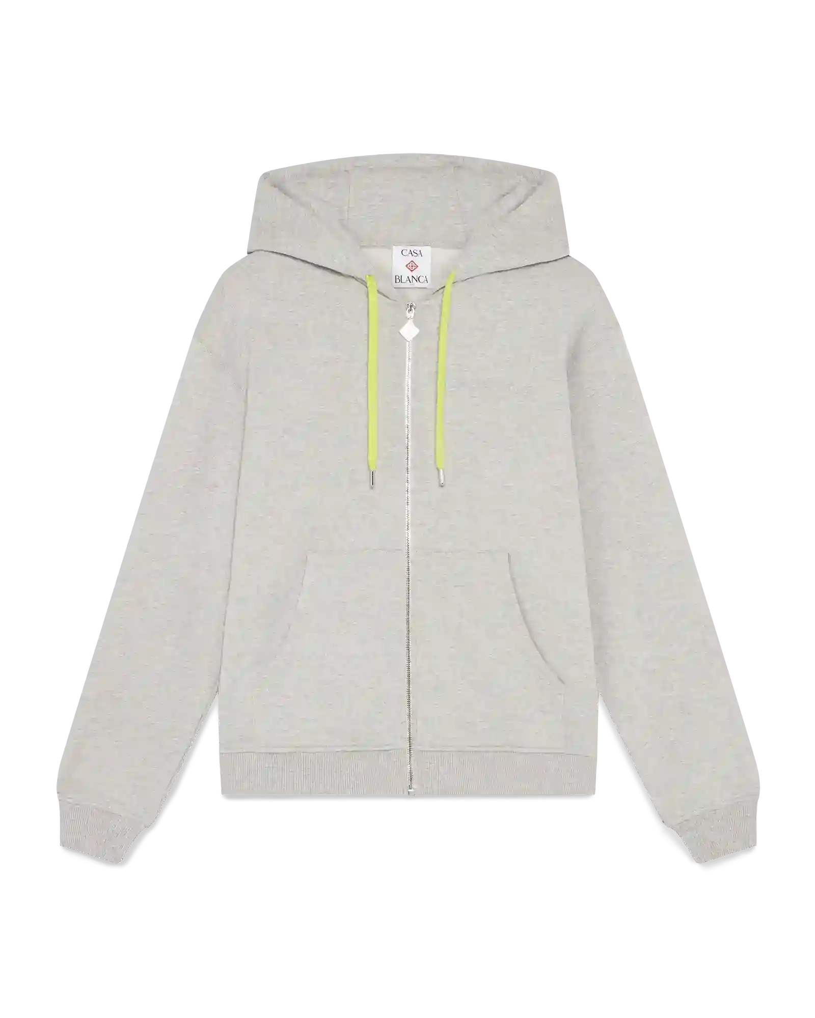 Casablanca Paris Cashmere Blend Zip-up Hooded Sweatshirt In Neutral