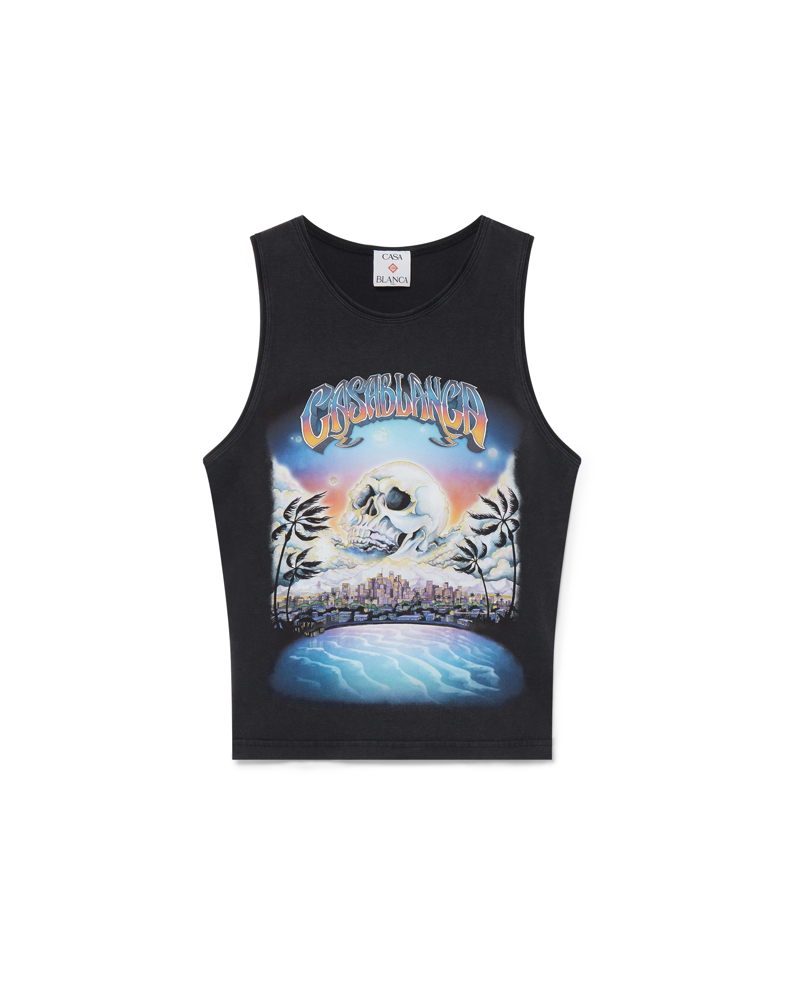 Casablanca Paris La Prémonition Cropped Tank Top In Black