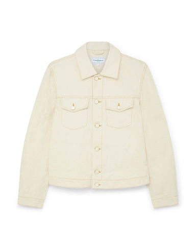 Casablanca Classic Denim Jacket Jacquard Denim Bleached Classic Monogram -  Bleached Classic Monogram In Blue