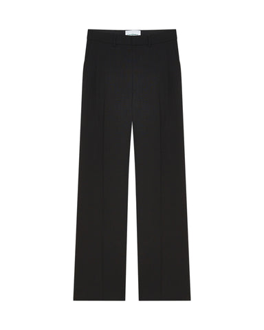 Black Silk Suiting Wide Leg Trousers | Casablanca Paris