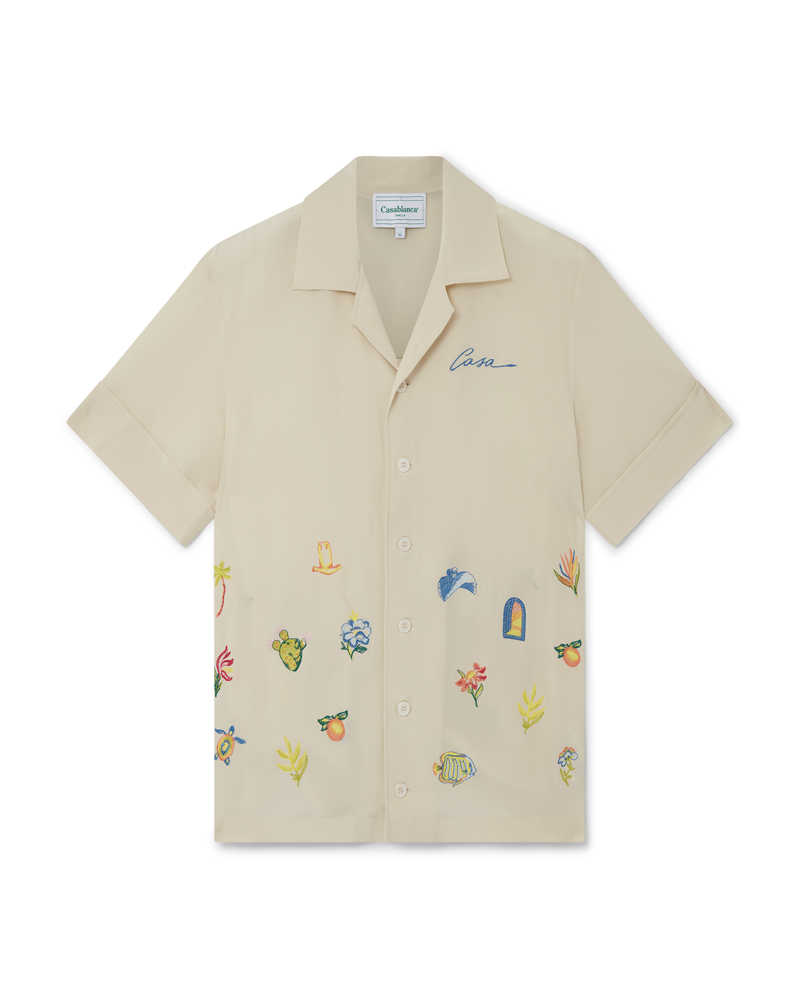 Casa Icons Embroidery Silk Shirt | Casablanca Paris