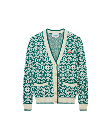 Louis Vuitton Signature Cardigan Giant Monogram Green Knit Sweater
