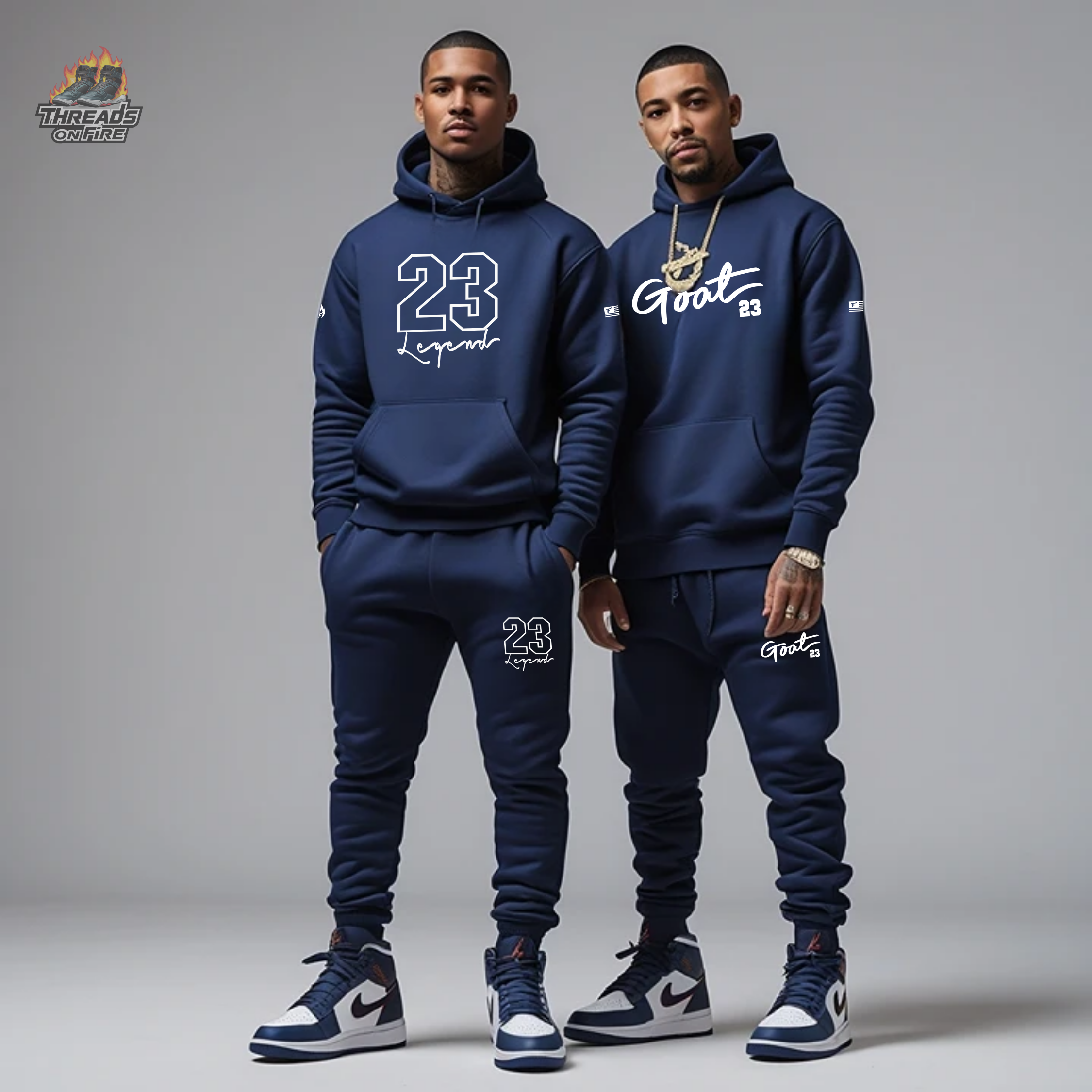 23 Legend Navy Sweatsuit Hoodie Joggers Set