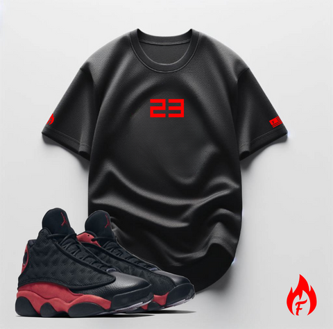 black 23 t-shirt to matchair jordan 13 bred