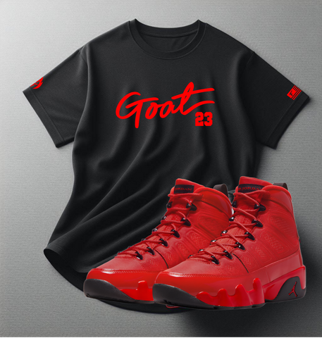 Goat 23 men's tee to match air jordan 9 chili