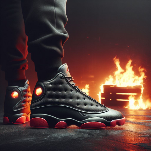 Air Jordan 13 Playoffs On Fire On Feet