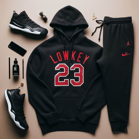 Lowkey 23 Hoodie and Joggers sweatsuit to match air jordan sneakers