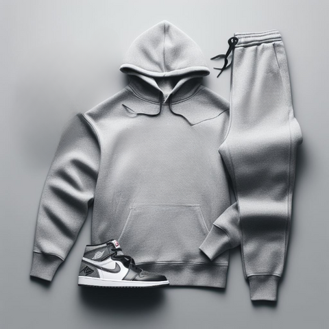 Men's Sneaker Sweatsuit Grey Hoodie and Joggers Set