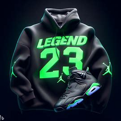 legend 23 black hoodie neon green colorway