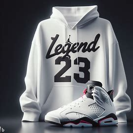 Jordan Retro 6 White Hoodie "Legend 23"