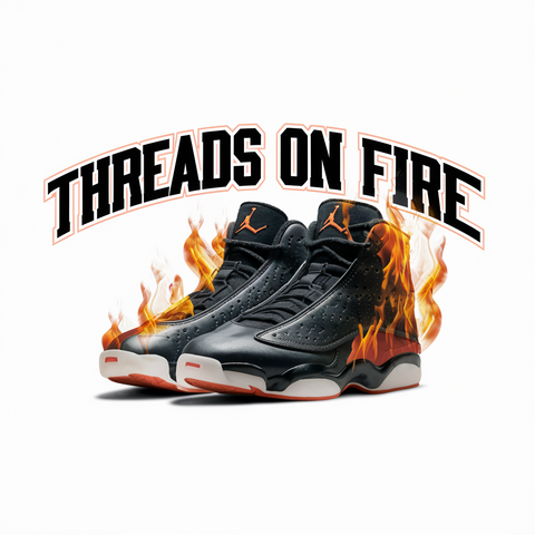 threads on fire sneakerhead brand logo