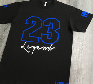 23 Legend Black Blue Droptail Shirt To Match Air Jordan 13 Flint Threads On Fire