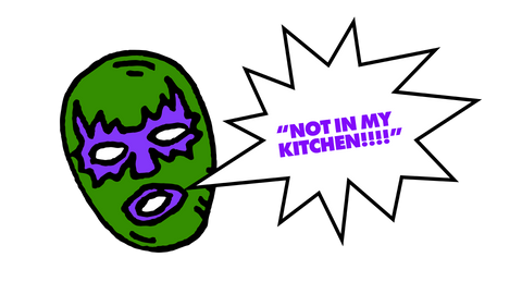 luchador, luchador illustration, not in my kitchen, healthy food