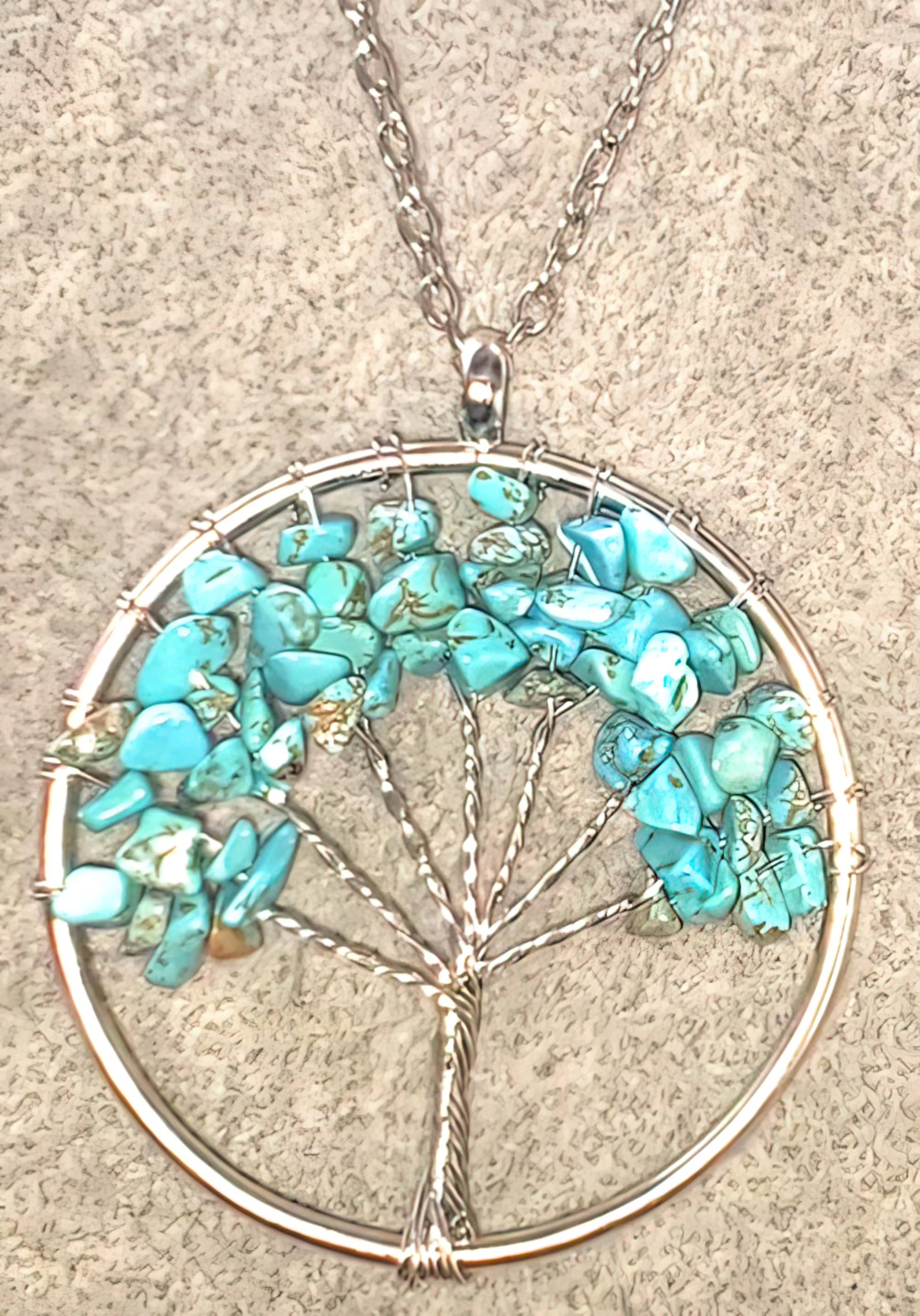 turquoise tree of life necklace