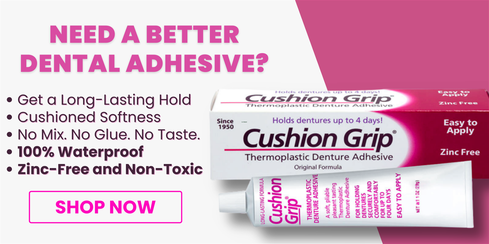  Cushion Grip Thermoplastic Denture Adhesive - 1 oz by
