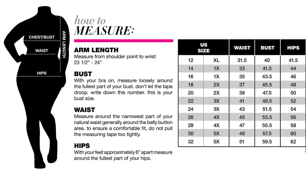 Size Chart – Rene' Plus Sizes 12 & Above