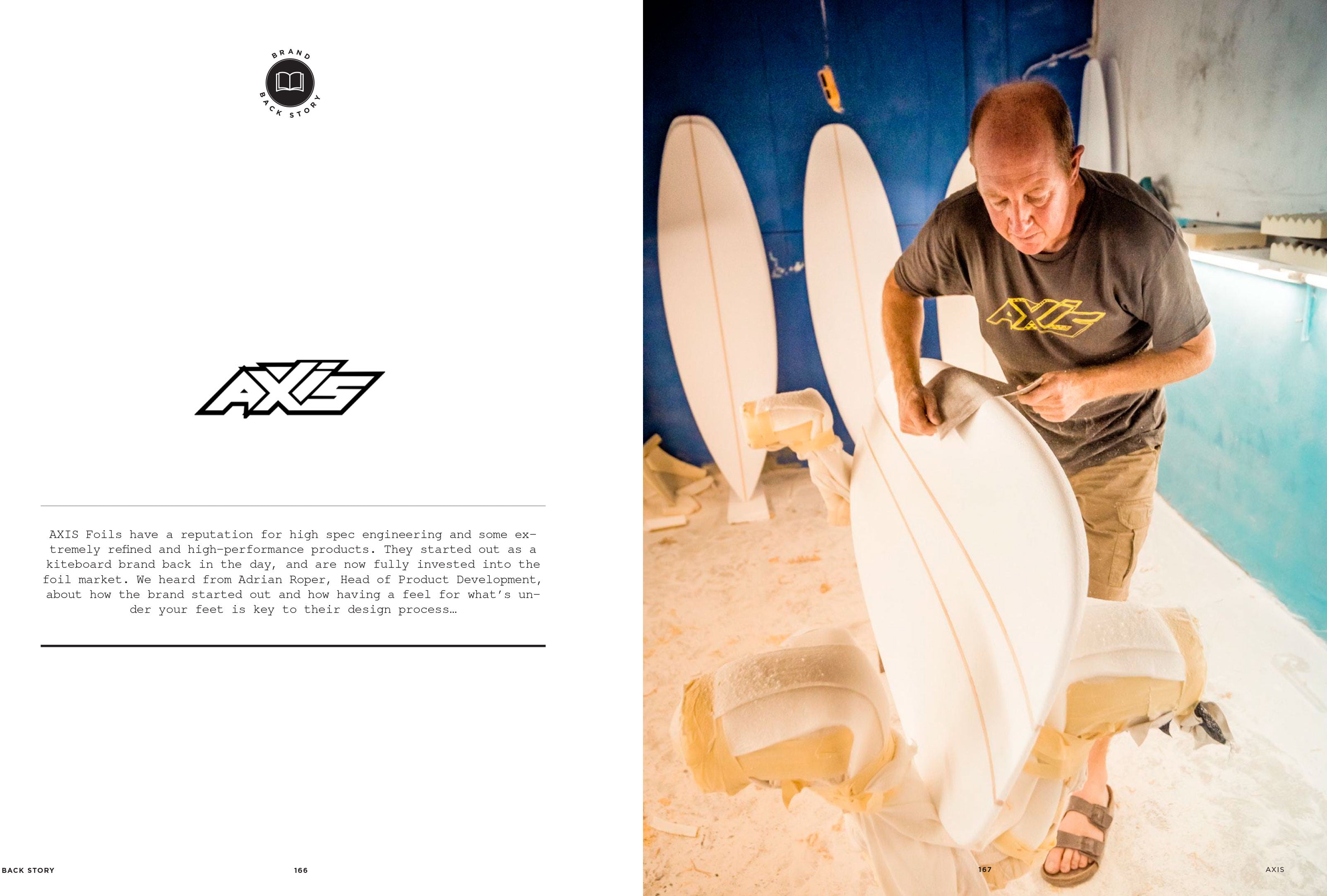 AXIS Foils, Adrian Roper at the shaping bay. Back Story article at The Foiling Magazine