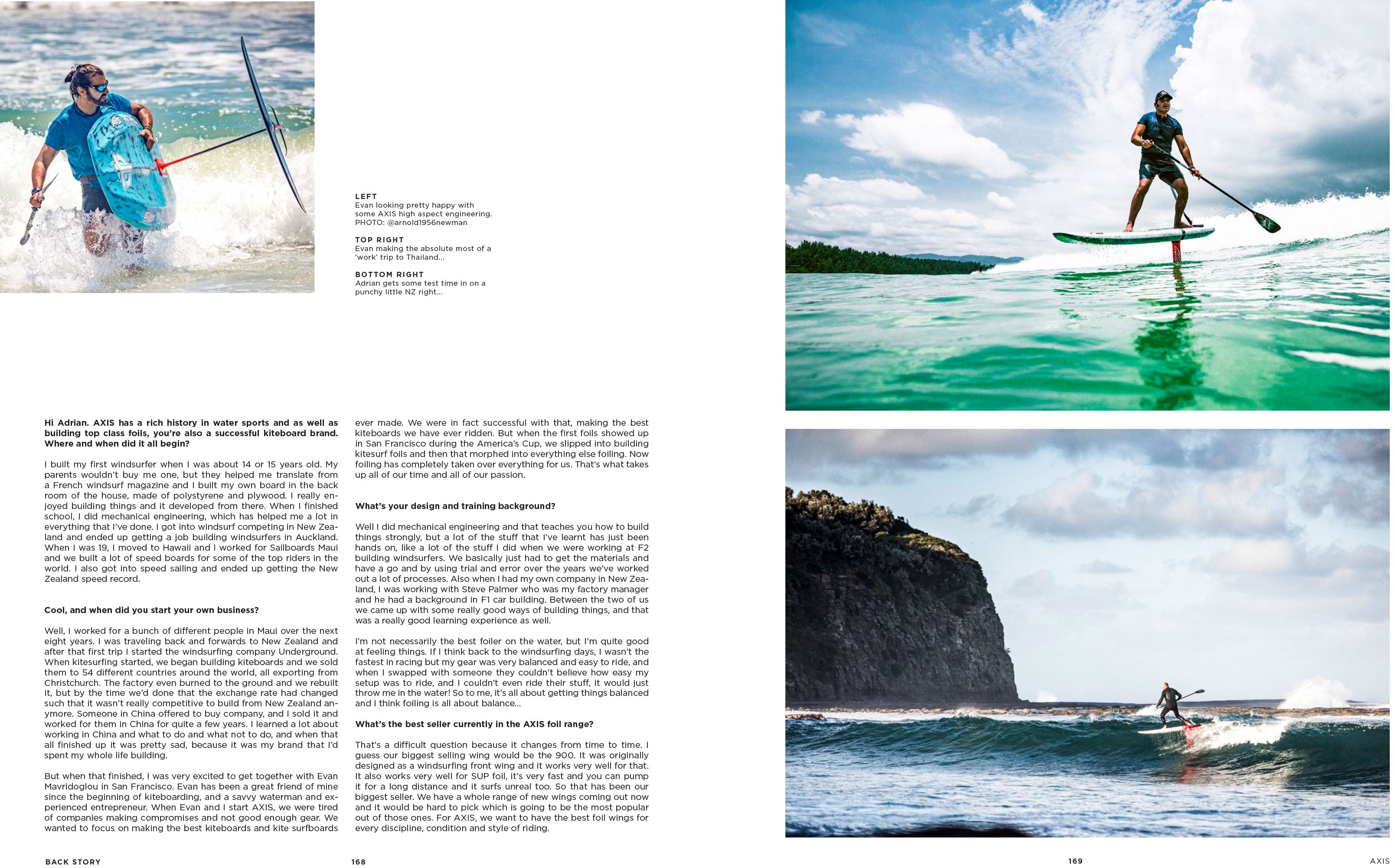 AXIS Foils - Back Story article at The Foiling Magazine