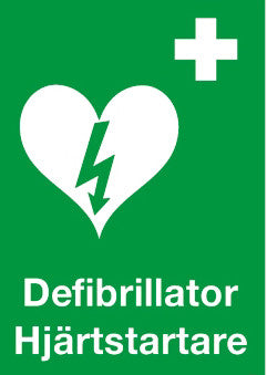 Skylt defibrillator / hjärtstartare - A4