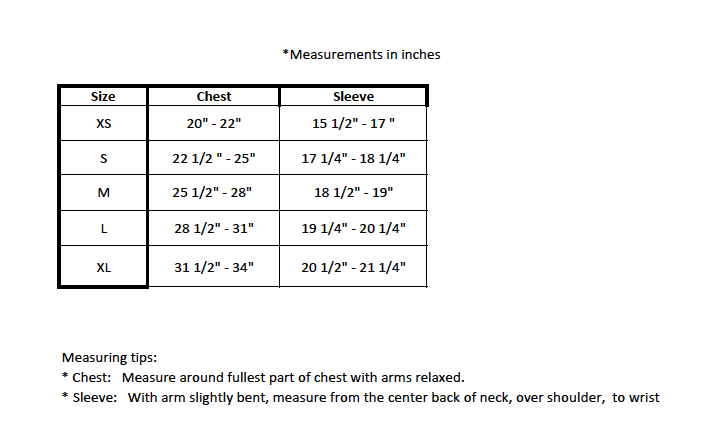 Girls Size Chart