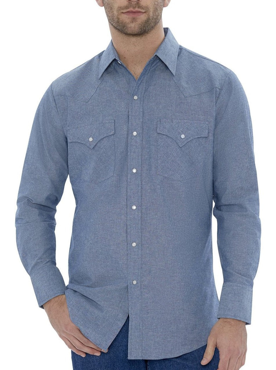 Men's Long Sleeve Chambray Workshirt | Ely Cattleman® Official