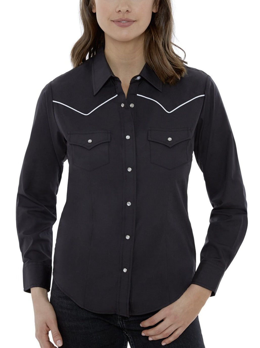 Womens Long Sleeve Western Shirt With Contrast Piping Ely Cattleman® Official