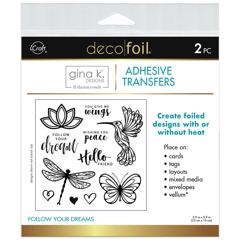 Image of Deco Foil Adhesive Transfer Designs by Gina K. Designs - Follow Your Dreams