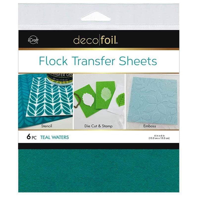 Image of Deco Foil Flock Transfer Sheets, Teal Waters