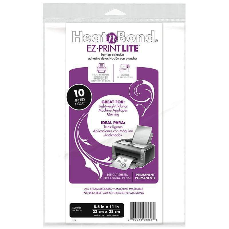 Image of HeatnBond Lite EZ-Print Iron-On Adhesive Sheet 10 pk, 8.5 in x 11 in