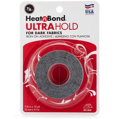 HeatnBond UltraHold Iron-On Adhesive Tape For Dark Fabrics, 5/8 in x 1 –