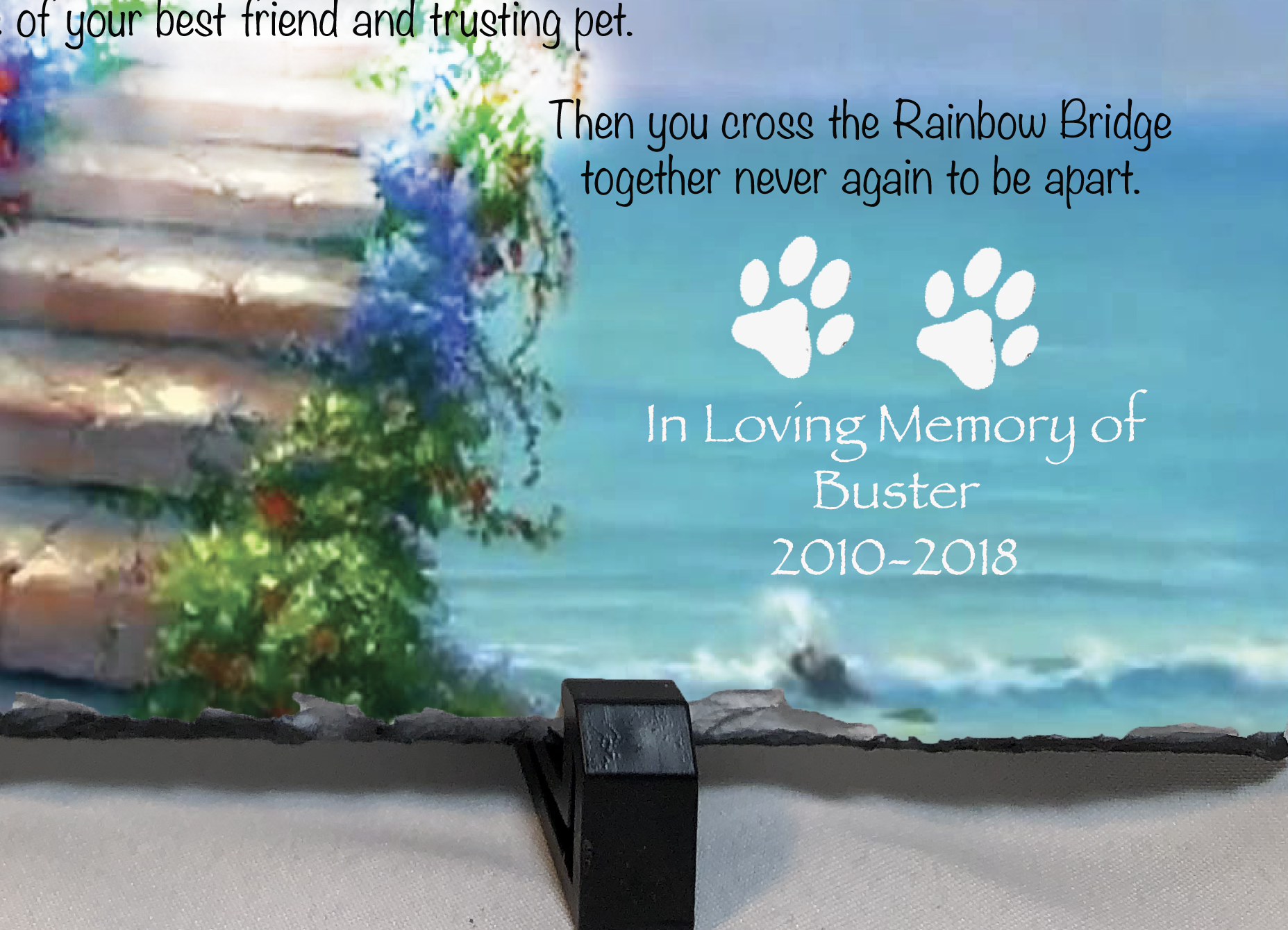 Download Dog Or Pet Memorial Solid Rock Personalized Photo Slate Rainbow Bridge Sky Long Pet Portraits Art Collectibles