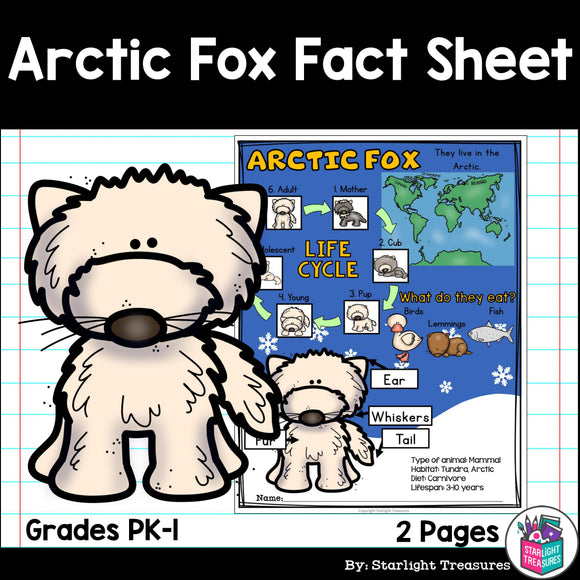 Arctic Fox Fact Sheet for Early Readers – Starlight Treasures LLC