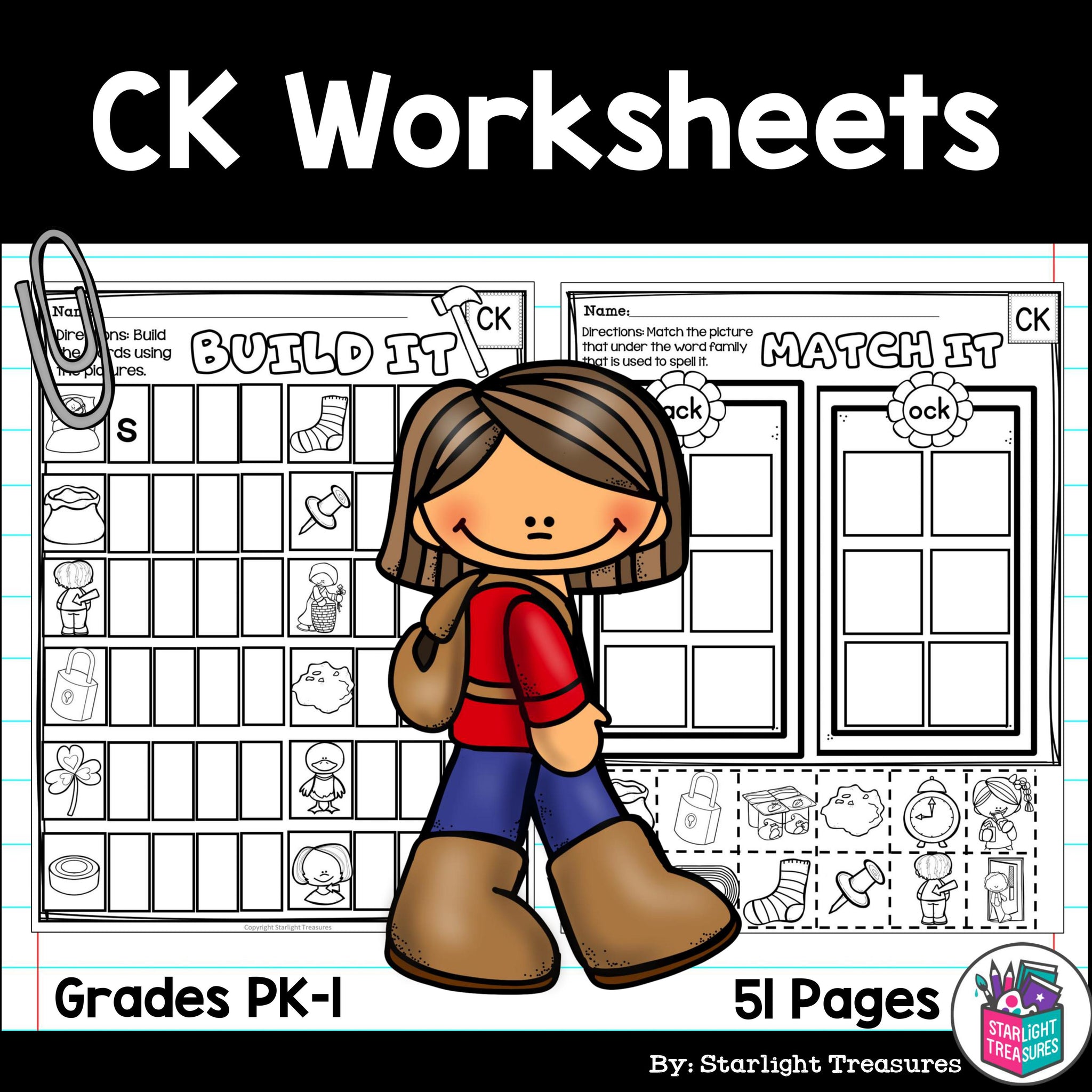 words ending in ck worksheets and activities for early readers phoni starlight treasures llc