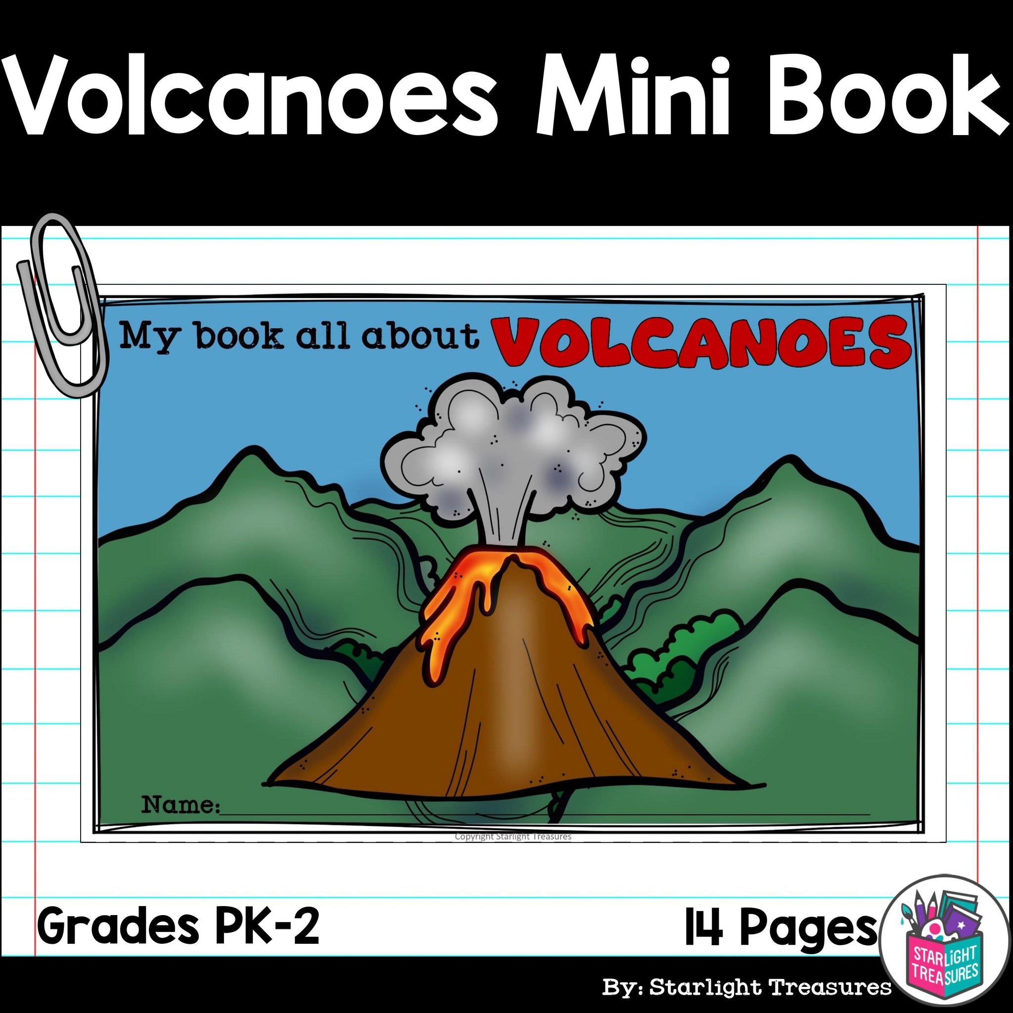 Volcanoes Mini Book For Early Readers Starlight Treasures Resources 4636