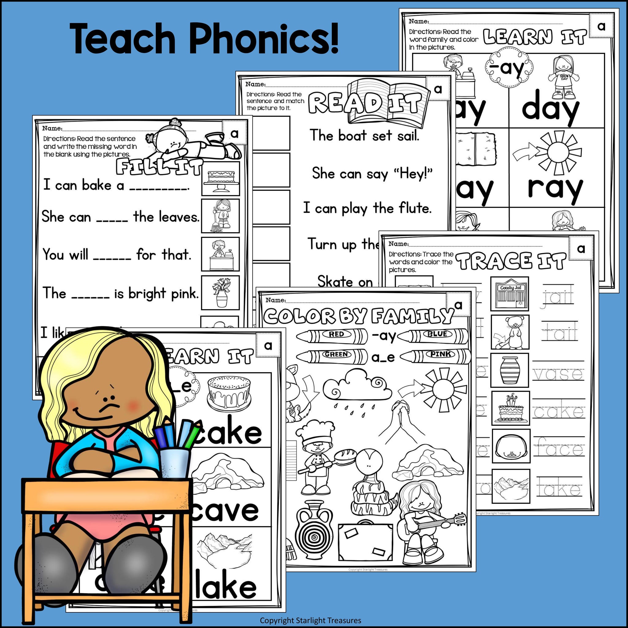 Long A Worksheets and Activities for Early Readers - Phonics