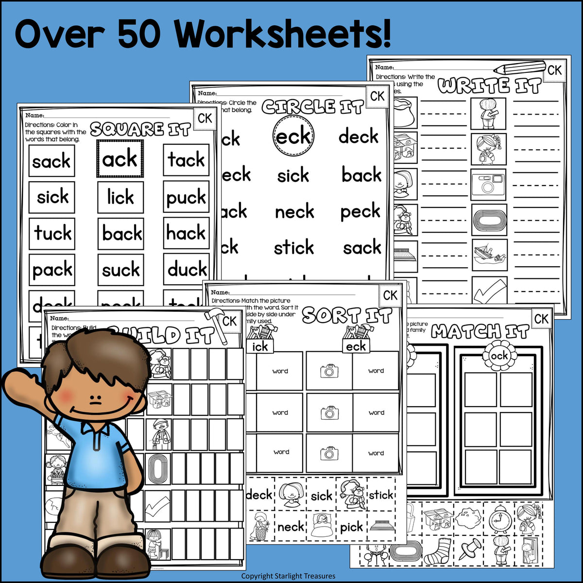 Words Ending in CK Worksheets and Activities for Early Readers - Phoni