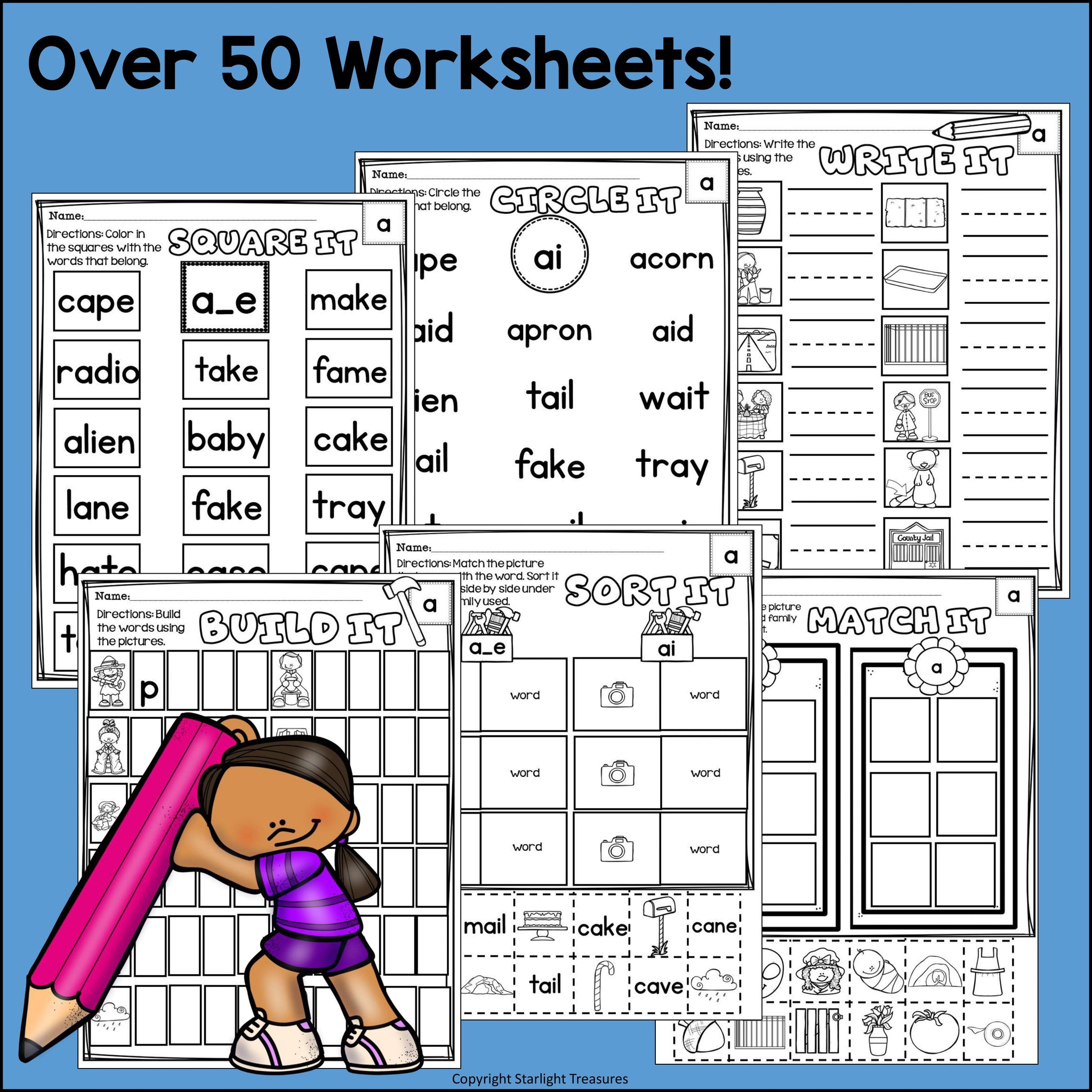 Long A Worksheets and Activities for Early Readers - Phonics