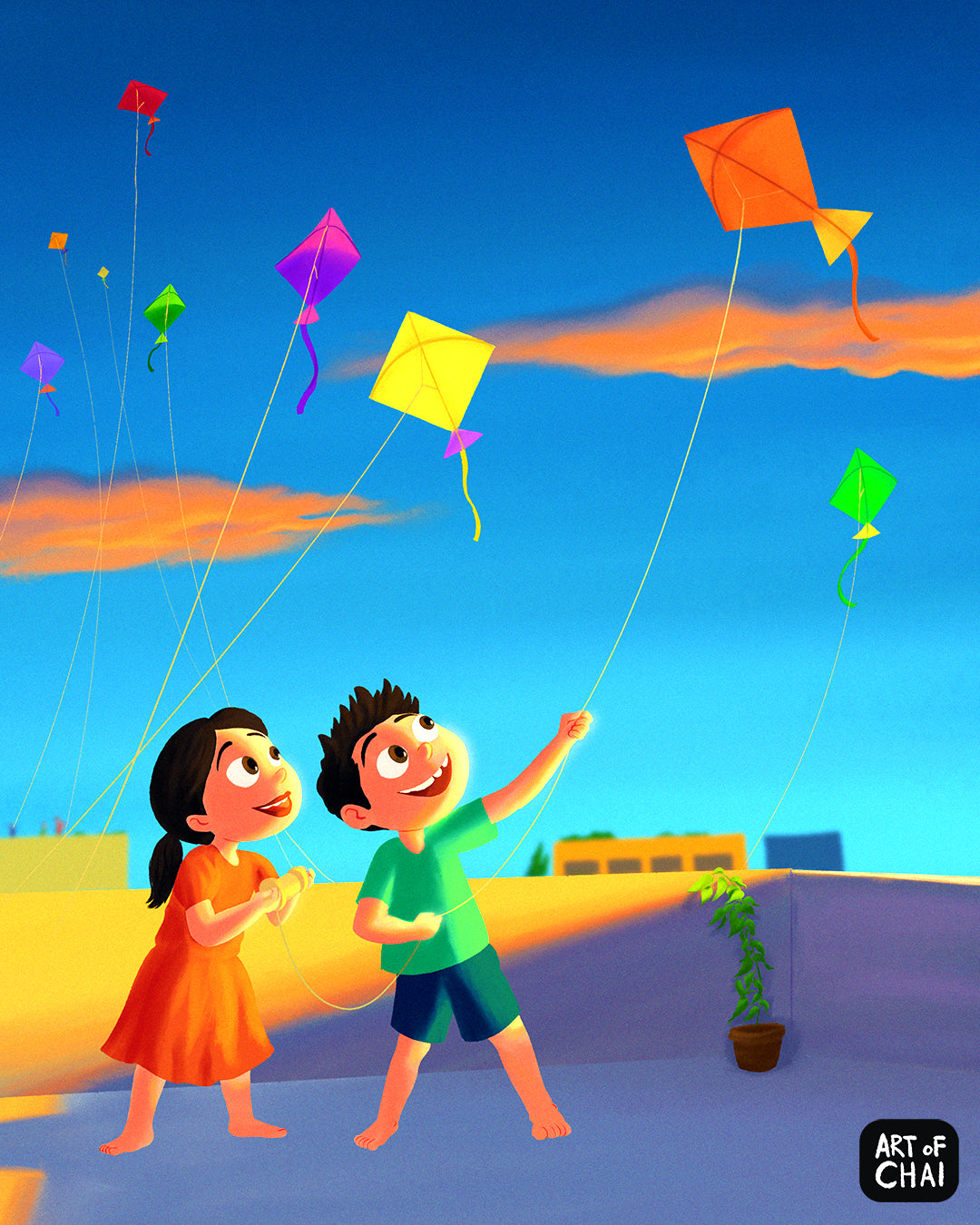 Scenery Of Kite Flying Kids/Makar Sankranti Festival Kids Flying Kite  Drawing | Drawing for kids, Easy drawings, Fly drawing