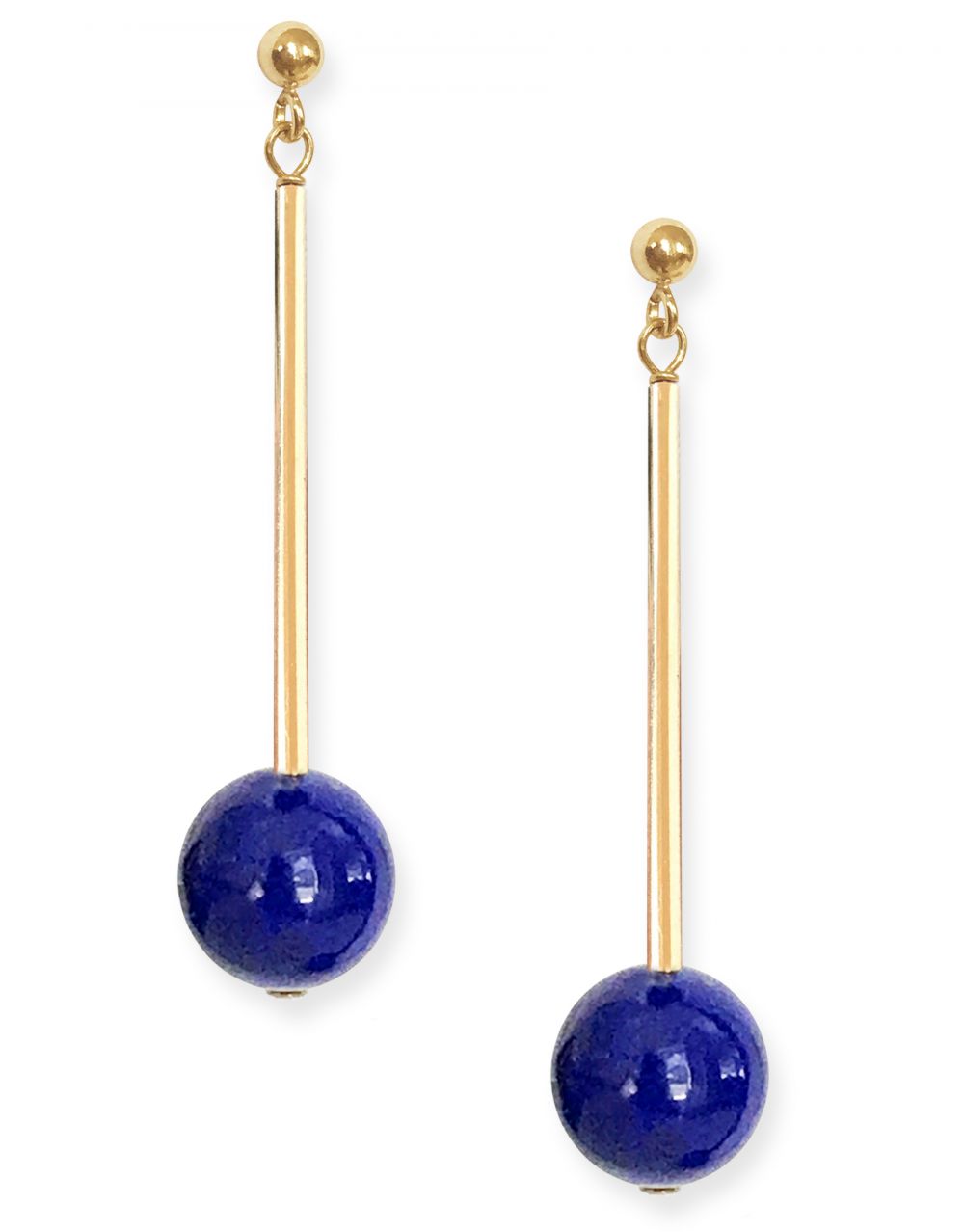 Umbra Earrings<br /><i><small>14K Yellow Gold with Lapis Lazuli</small></i><br /> - Eddera