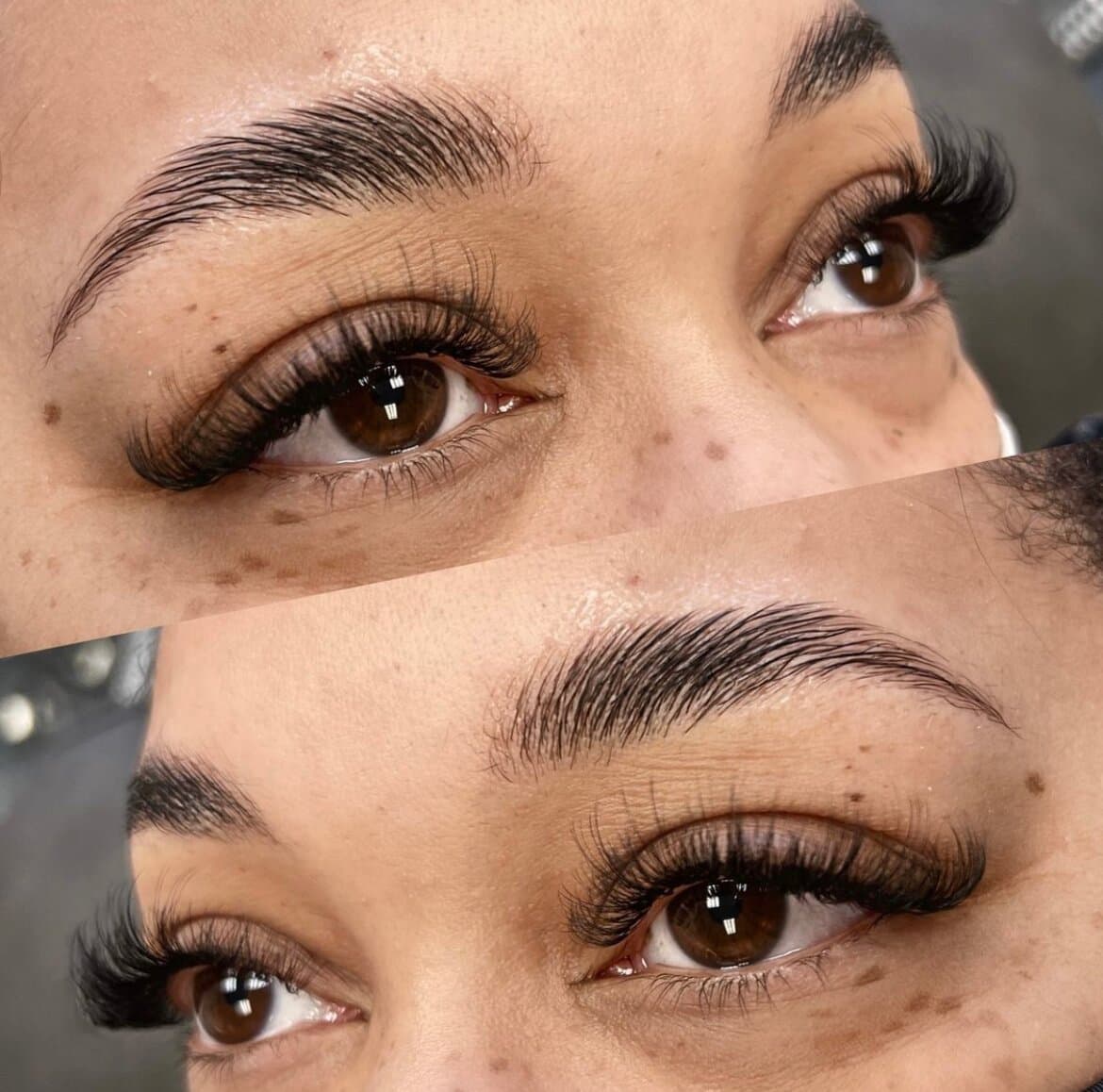 Brow Lamination - Before/After Comparison