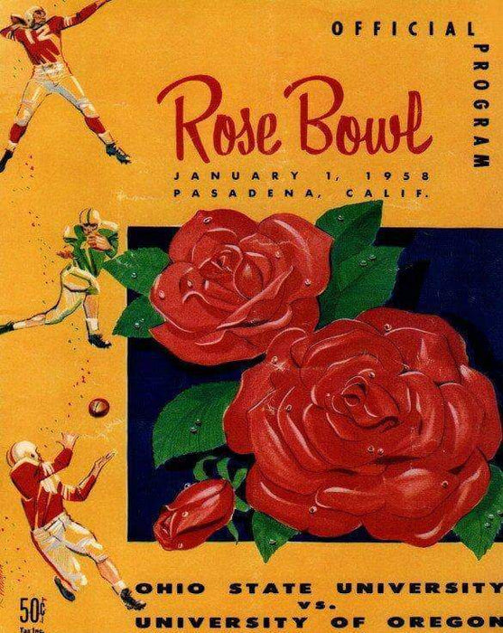 Rose Bowl poster 1958 OSU vs Oregon Unsigned 8x10 Photo — TSE Cleveland