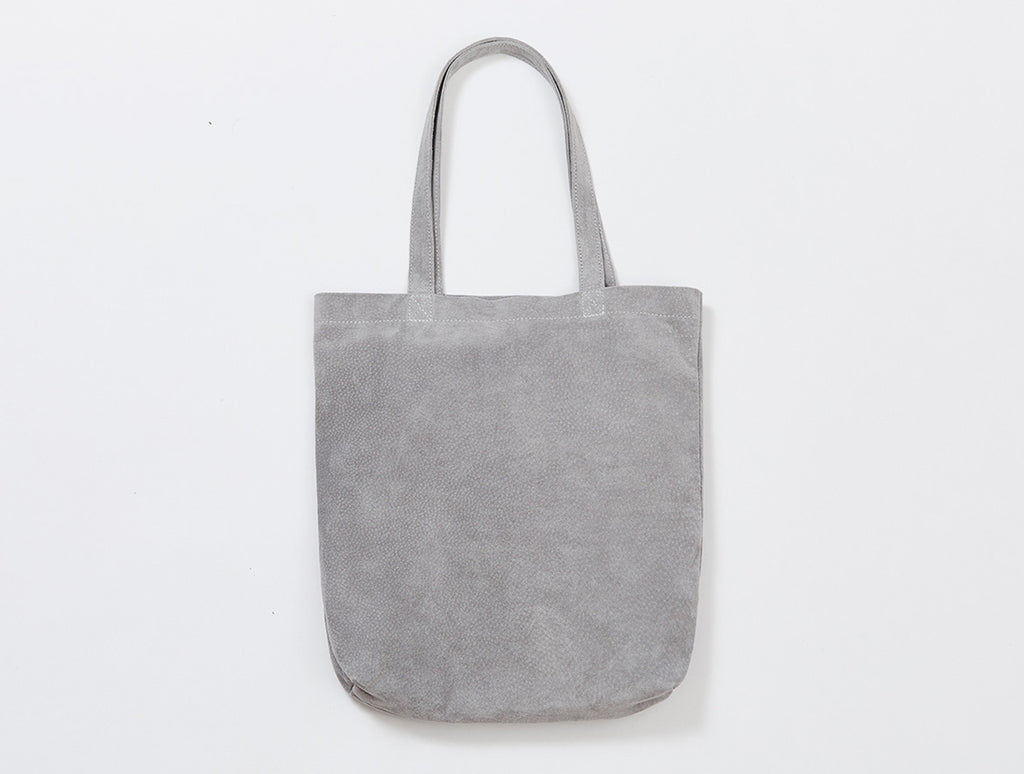 grey suede tote bag