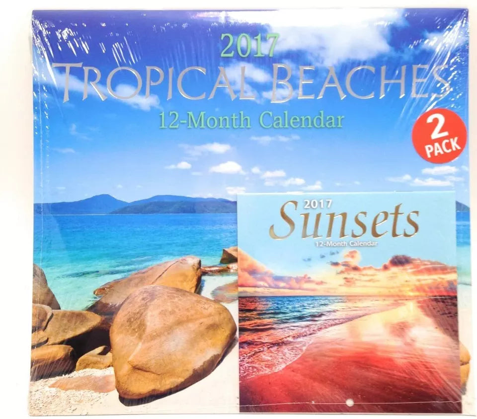 2017 Calendar 12" x 12" Beaches With Sunsets Mini Calendar
