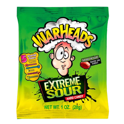 Warheads Extreme Sour Hard Candy, caramelle aspre alla frutta da 28g, American Uncle