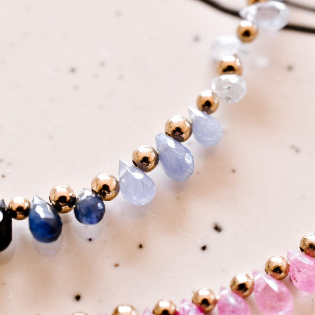 Collier Saphir collier Coraline bijoux Bleu 