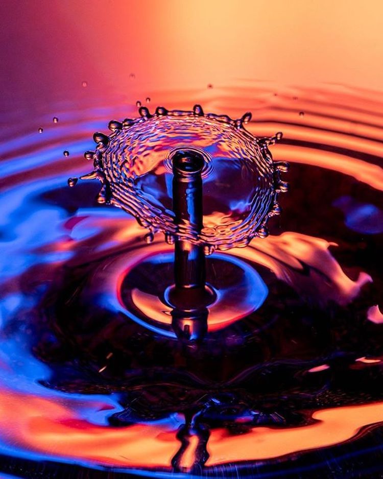 a colorful drop shot using high speed photography techniques